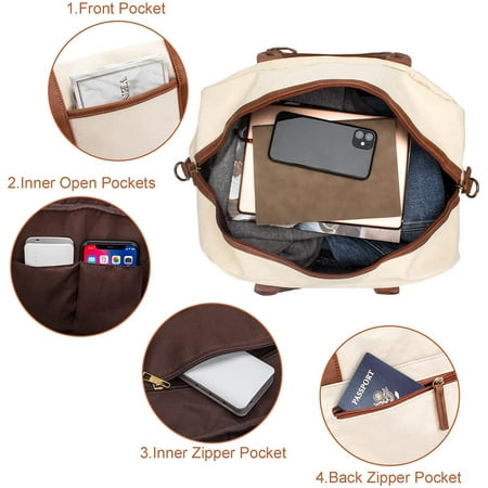 Weekender Bag for Women Canvas Overnight Bag Large Travel Tote Bag Carry on Shoulder Duffle Bag With Shoe Compartment,Perfect for Travel//Daily Use//Birthday Gift